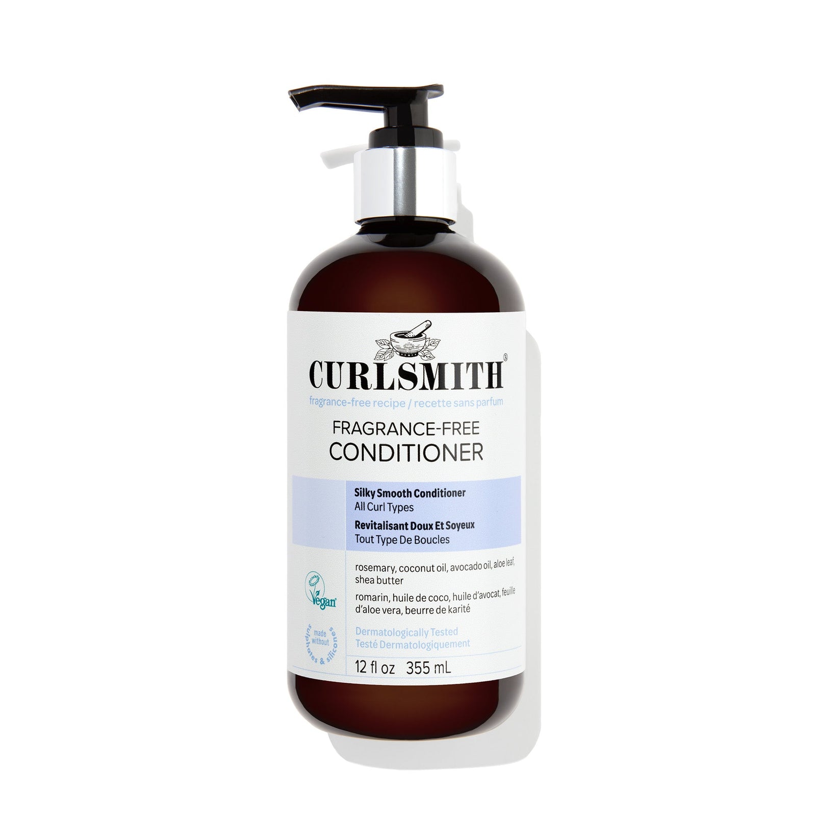 Curlsmith fragrance-free conditioner bottle on a white background, Klicken, um zu vergrößern