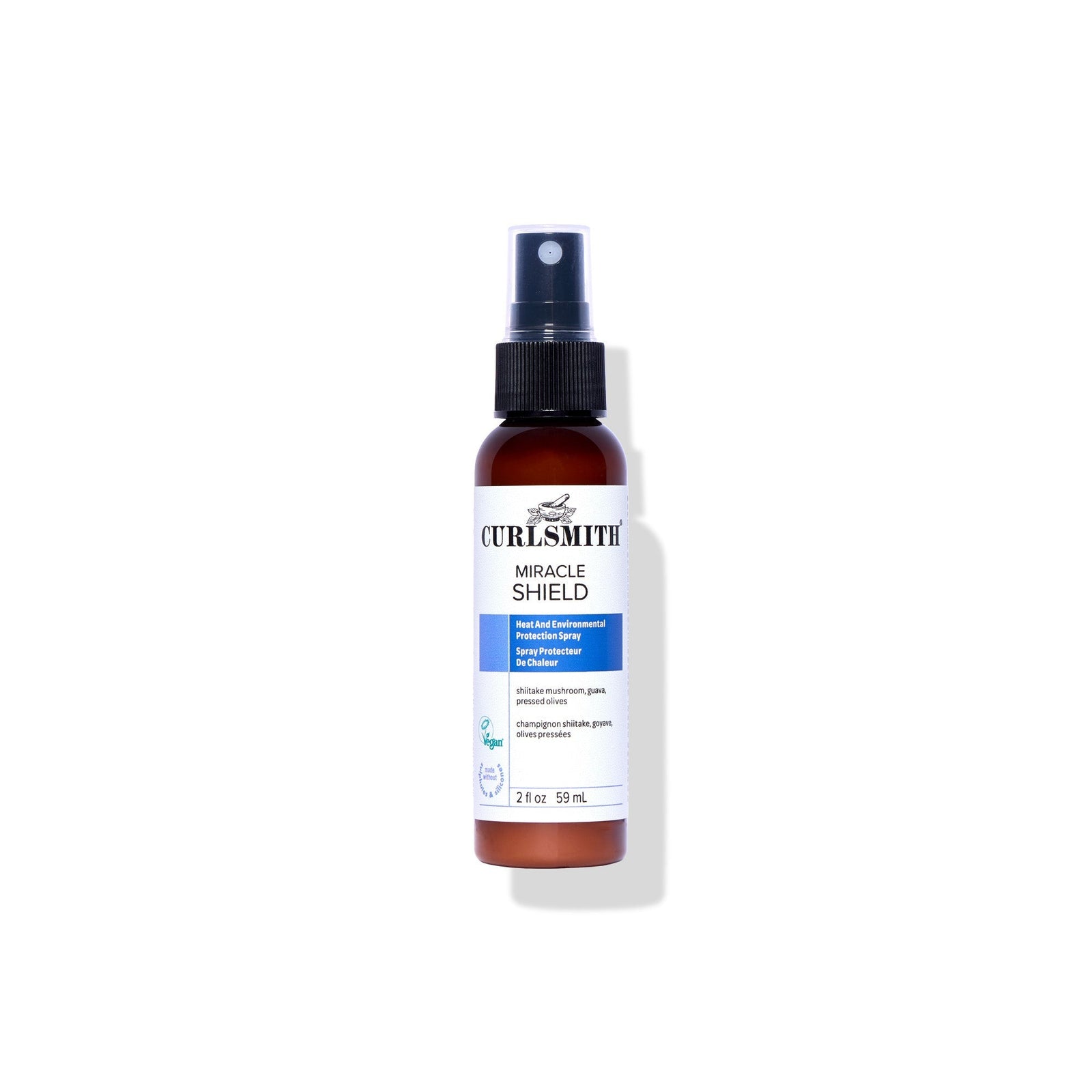 Curlsmith Miracle Shield spray bottle on a white background