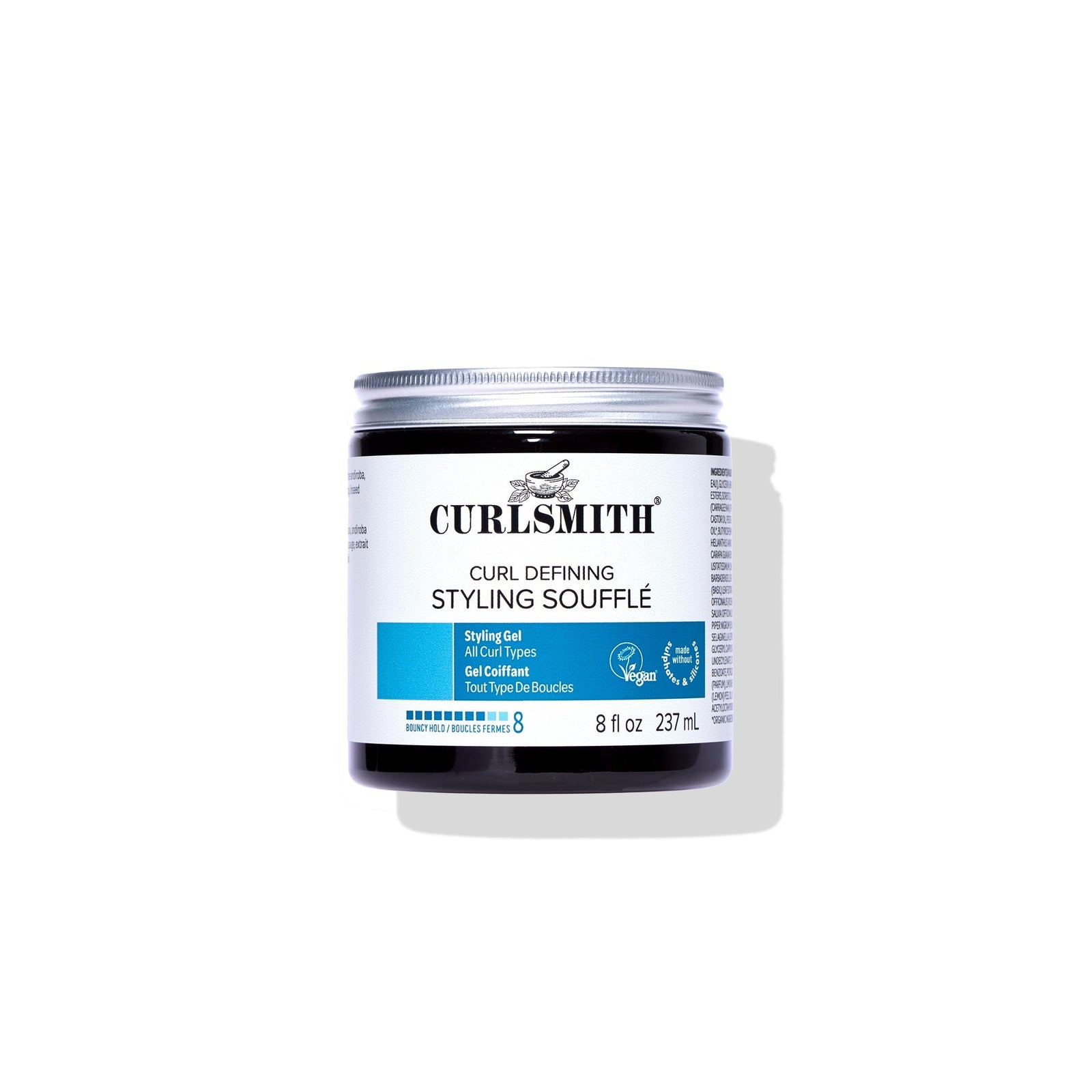 Jar of Curlsmith Curl Defining Styling Souffle on a white background