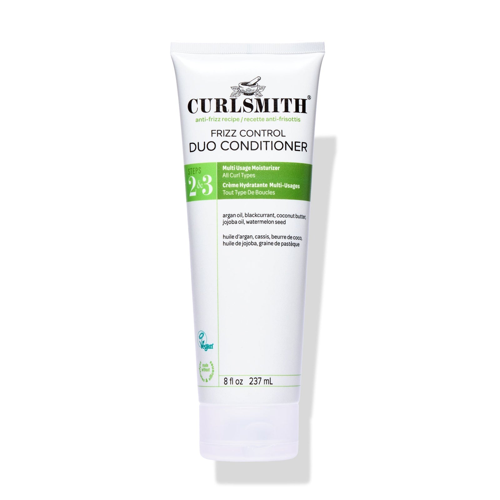 Curlsmith frizz control duo conditioner tube on a white background, Klicken, um zu vergrößern