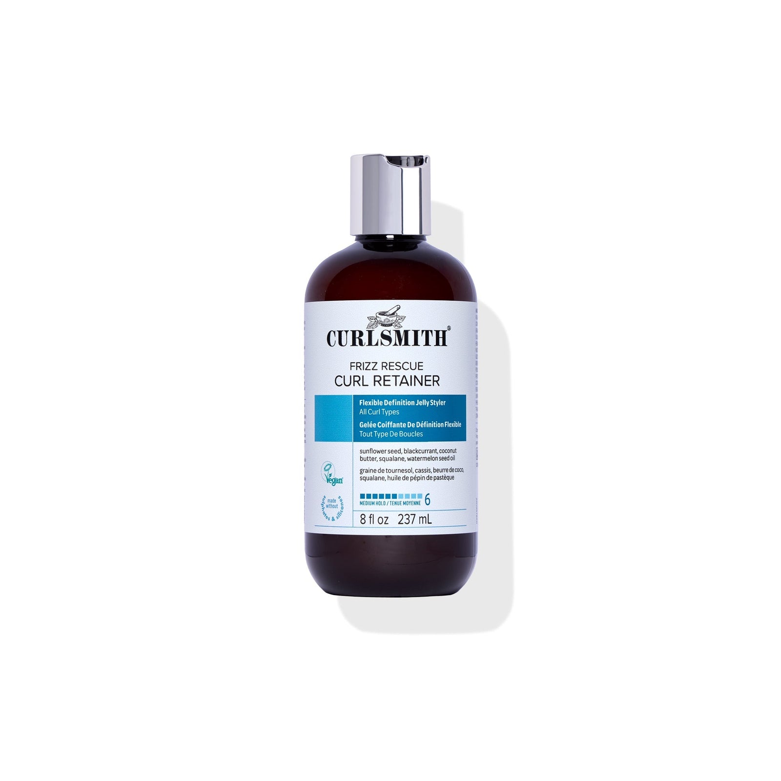 Curlsmith hair product bottle on a white background