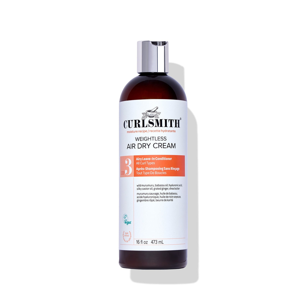 Curlsmith air dry cream bottle on a white background
