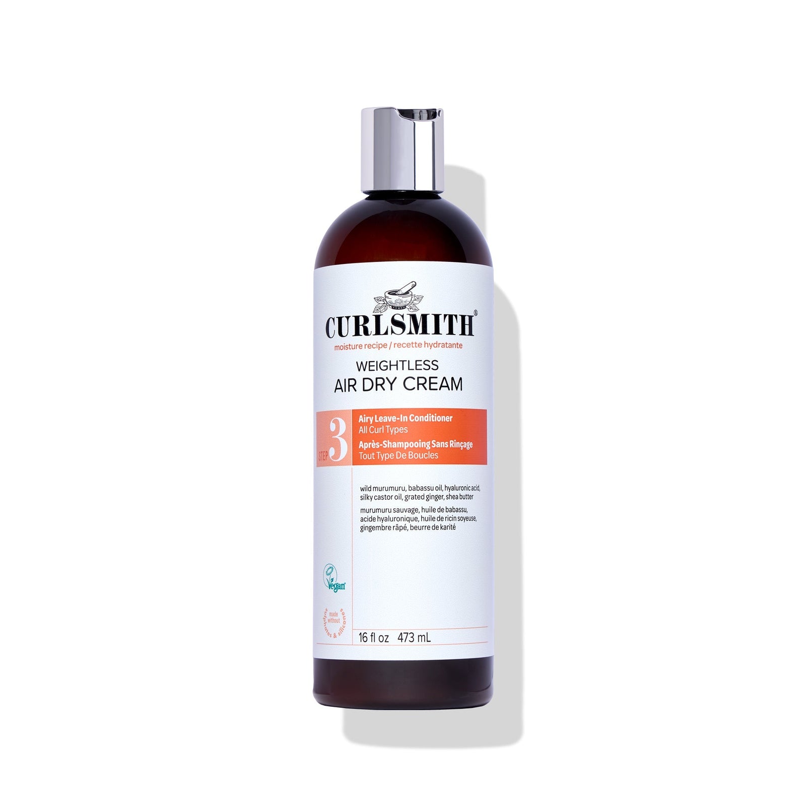 Curlsmith air dry cream bottle on a white background